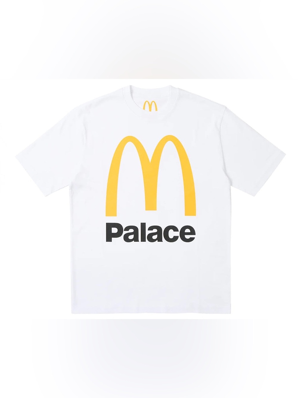 PALACE White T-Shirt with Yellow Mc-Style Arch and Black Logo (NWOT) in bag